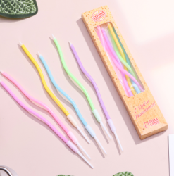 Свечи коктейльные витые "С днем рождения", 6 шт, 16,5 см, разноцветные Изображение Свечи коктейльные витые "С днем рождения", 6 шт, 16,5 см, разноцветные